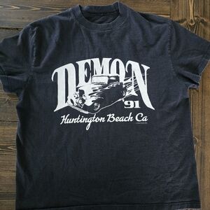 Brandy Melville Demon '91 Black Graphic T-Shirt Size M